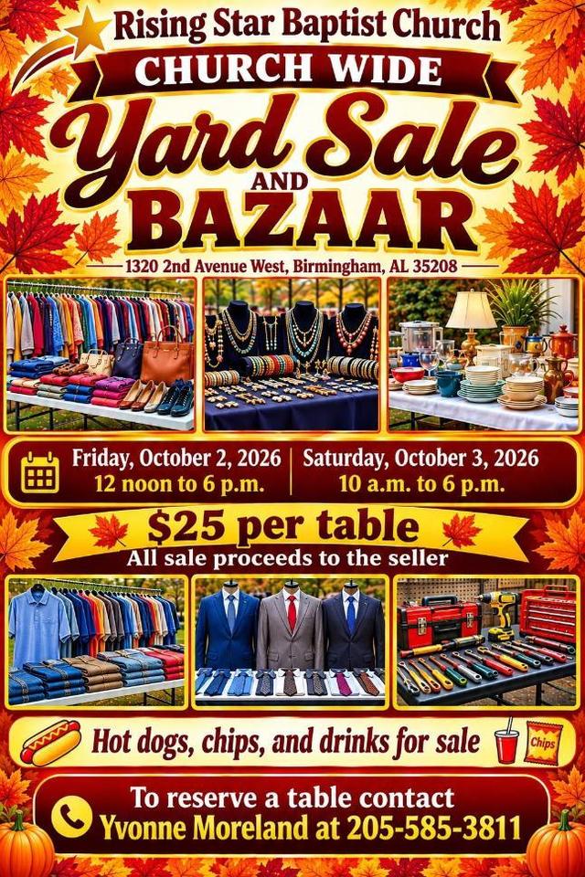 Church Wide Yard Sale and Bazaar