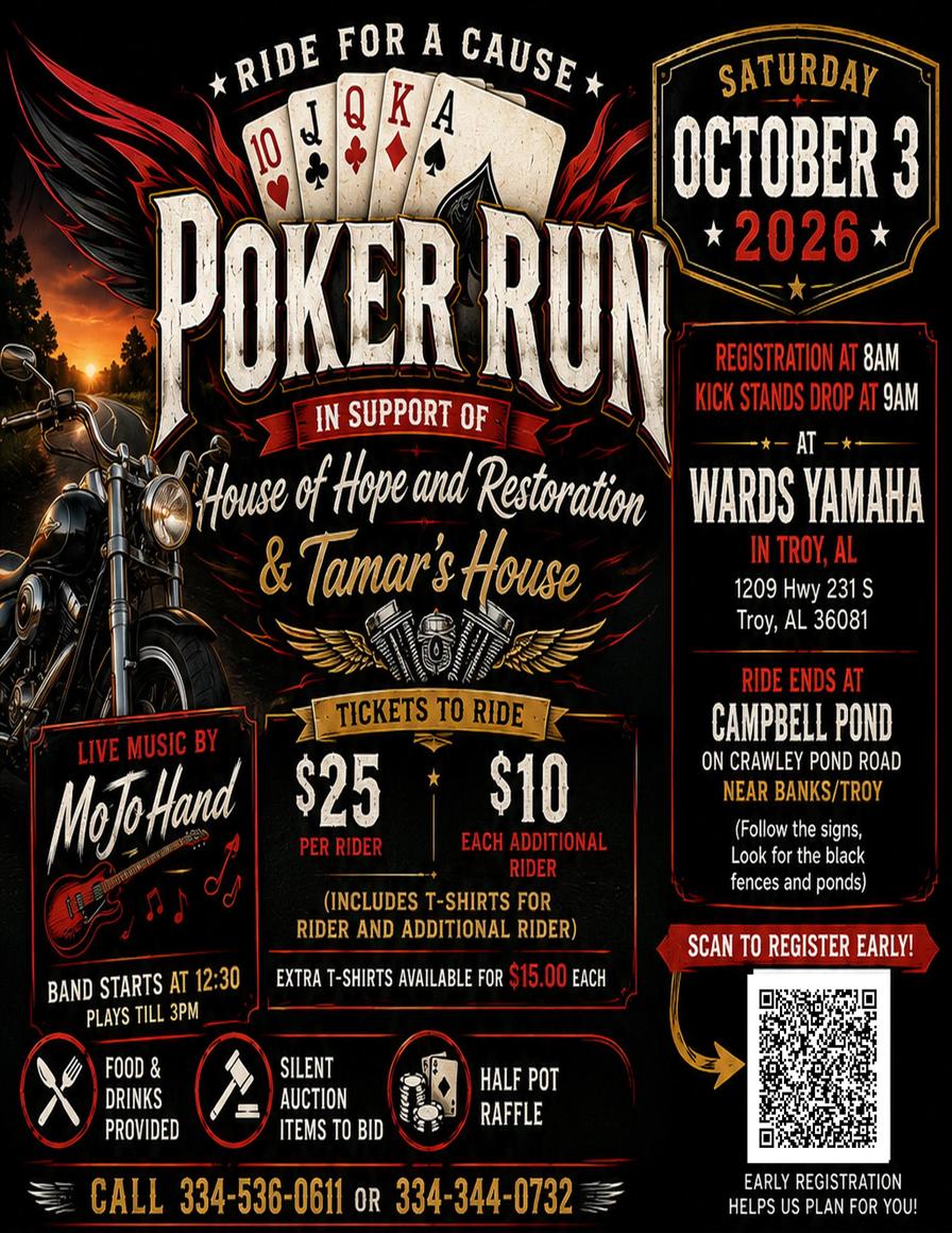 House of Hope and Restoration, Inc Annual Poker Run