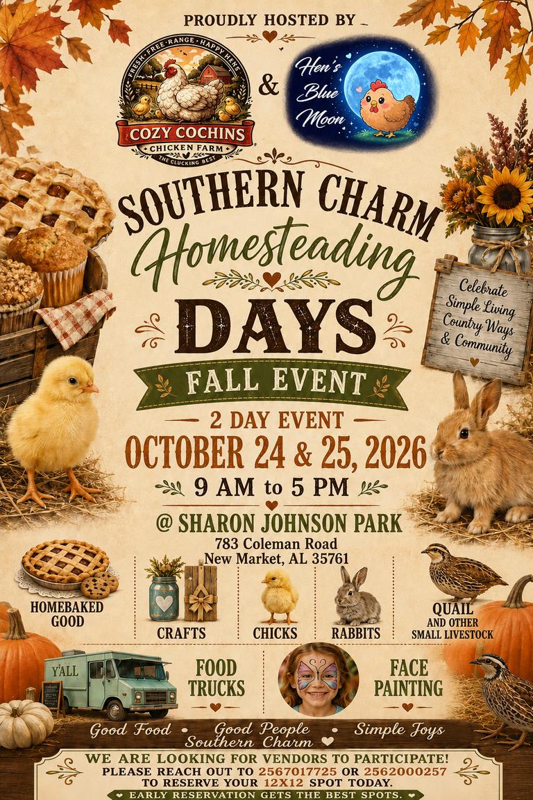 Southern Charm Homesteading Days Fall 2026